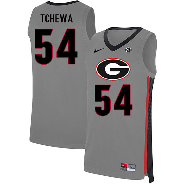 Georgia Bulldogs #54 Russel Tchewa College Basketball Jerseys Stitched Sale-Gray